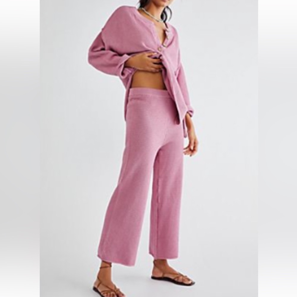FREE PEOPLE HAILEE SWEATER SET SMOKED PINK